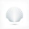 Scallop seashell of mollusks icon sign