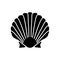 Scallop shell black glyph icon