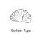 scallop tupa icon. Element of marine life for mobile concept and web apps. Thin line scallop tupa icon can be used for web and mob