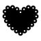 Scalloped heart shape with dots