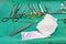 Scalpel, suture and surgical material