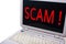 Scam Alert, Internet Fraudulent Words Quotes Concept