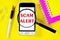 Scam alert-a message on the smartphone screen. Fraud is theft or acquisition of the right to another`s property by deception or