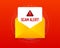 Scam alert red banner. Scam email message isolated on red background. Vector illustration.
