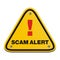 Scam alert triangle sign