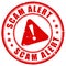 Scam alert warning sign