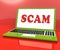 Scam Laptop Shows Scheming Hoax Deceit And Fraud Online