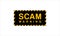 Scam Warning  yellow tape icon logo vector illustration monogram