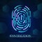 Scan fingerprint biometric identity concept