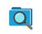 Scan or inspection of file folder documents vector icon concept, audit review investigation of archive, analyzing check