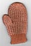 Scan of Red and White Childâ€™s Knit Winter Mitten