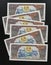 Scanarray five banknotes in nominations of 500 Kip.