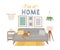 Scandic cozy interiors, stay at home banner