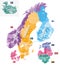 Scandinavia and Baltic countries political detailed map. Vector illustration