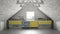 Scandinavia industrial kitchen, loft mezzanine, roof architecture white and yellow interior design