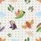 Scandinavian bird pattern. Vector illustration decorative design