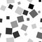 Scandinavian black and white geometrical seamless pattern with squares.