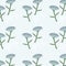 Scandinavian blue flower. Vector kids seamless floral background pattern. Hand drawn graphic design for paper, textile, fabric,