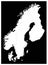 Scandinavian countries map - region in Northern Europe