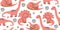 Scandinavian dino dinosaur seamless pattern