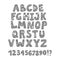 Scandinavian doodle font alphabet. Ethnic cute ornamental folk letters and figures. Kids cartoon style letters. Vector eps 10