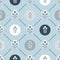 Scandinavian floral background, mid century wallpaper, seamless pattern,