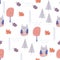 Scandinavian forest seamless pattern