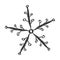 Scandinavian handdraw snowflakes sign. Winter design element Vector illustration. Black snowflake icon isolated on white