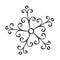 Scandinavian handdraw snowflakes sign. Winter design element Vector illustration. Black snowflake icon isolated on white
