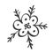 Scandinavian handdraw snowflakes sign. Winter design element Vector illustration. Black snowflake icon isolated on white