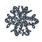 Scandinavian handdraw snowflakes sign. Winter design element Vector illustration. Black snowflake icon isolated on white