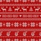 Scandinavian knitted seamless pattern with Santa Clauses and deers
