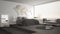 Scandinavian minimalist bedroom, minimalistic modern interior de
