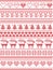 Scandinavian, Nordic style winter stitching Christmas seamless pattern including snowflakes, hearts, Christmas present, snow