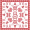 Scandinavian Nordic winter cross stitch, knitting Christmas pattern