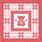 Scandinavian Nordic winter cross stitch, knitting Christmas pattern in square