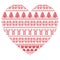 Scandinavian Nordic winter stitch, knitting christmas pattern in in heart shape including snowflakes, xmas trees 1