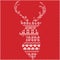 Scandinavian Nordic winter stitch, knitting christmas pattern in in reindeer shape