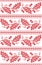 Scandinavian and Norwegian folk inspired festive autumn seamless pattern in cross stitch with acorn, oak leaf and ornaments