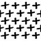 Scandinavian pattern. Black and white abstract geometric background. Hand drawn striped cross mark line shape. Flat design style