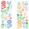 Scandinavian pattern for kindergarten, nursery, children room. Ornament, animals, watermelon.