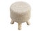 Scandinavian pouf with a knitted seat and wooden legs. 3d render