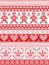 Scandinavian Printed Textile inspired festive winter seamless pattern in cross stitch with Gingerbread man, snowflake