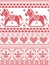 Scandinavian Printed Textile style and inspired by Norwegian Christmas and festive winter pattern with rocking horses angels heart