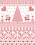 Scandinavian Printed Textile style and inspired by Norwegian Christmas and festive winter seamless pattern in cross stitch