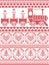 Scandinavian Printed Textile style and inspired by Norwegian Christmas and festive winter seamless pattern in cross stitch with gi