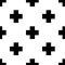Scandinavian seamless black and white cross pattern.