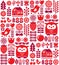 Scandinavian seamless pattern - red Finnish folk art, Nordic style