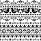Scandinavian seamless vector pattern folk art style, repetitive cute Nordic design with birds in black on white background