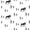 Scandinavian simple style black and white deer pattern.